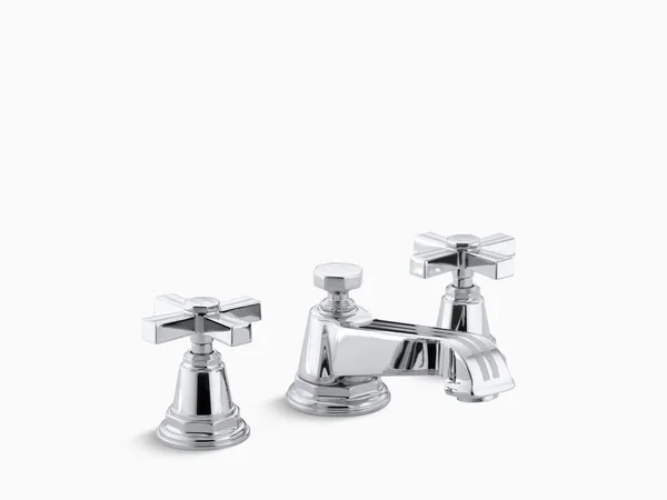 Kohler K-13132-3B-CP Pinstripe Polished Chrome Widespread Bathroom Faucet