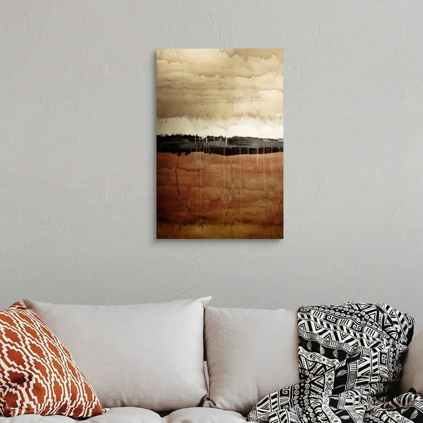 Dawn - Abstract Painting in Brown and White (acrylic Painting), Large Solid-Faced Canvas Wall Art Print, Great Big Canvas