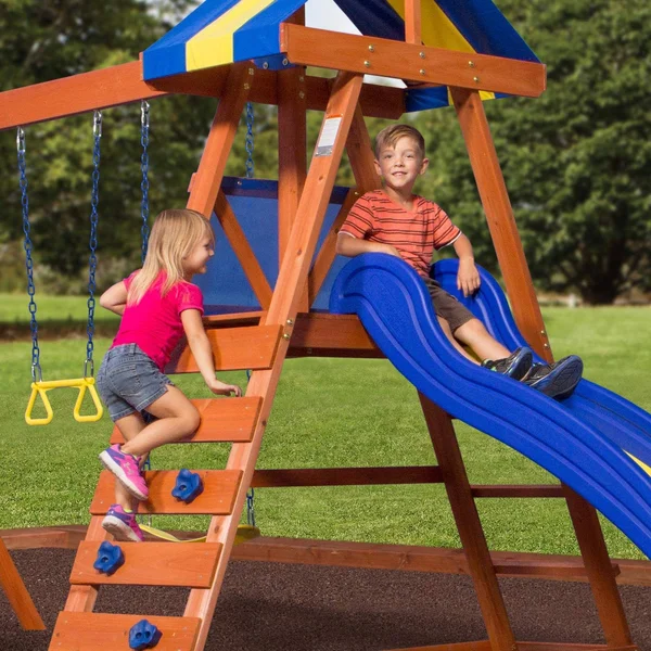 Backyard Discovery Dayton All Cedar Wood Playset Swing Set