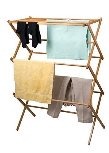 Home-it Clothes Drying Rack - Bamboo Wooden Clothes Rack - Heavy Duty Cloth