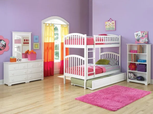 Richmond Bunk with Trundle Color White - Atlantic Furniture - AB60132