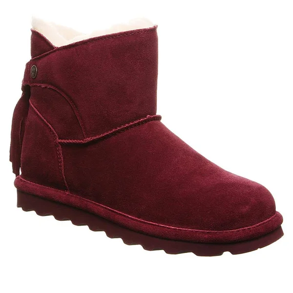 BEARPAW Natalia Suede Tassel Boot with NeverWet - Red