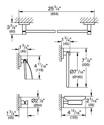 Grohe 40364000 Essentials Robe Hook