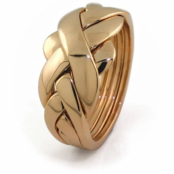 Unisex 4 Band 14K Gold Puzzle Ring 4BDG, 9, White Gold