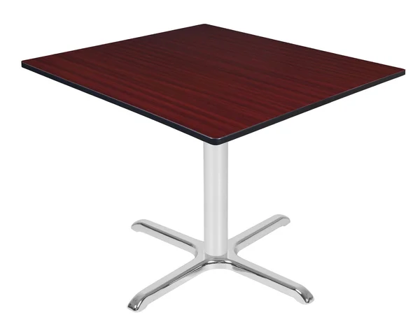 Regency Via 48x22 Square X-Base Table- Mahogany/Chrome