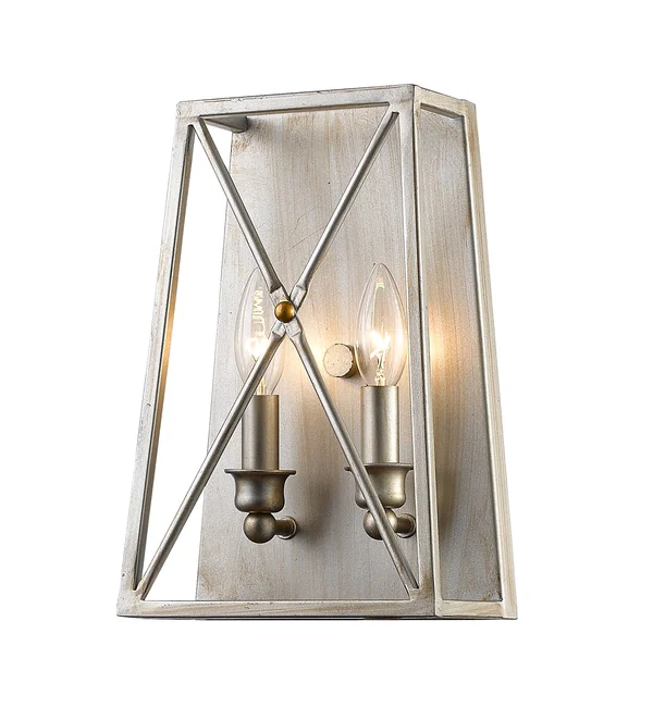 Z-Lite 447-2S-AS Tressle 2-Light Wall Sconce - Antique Silver