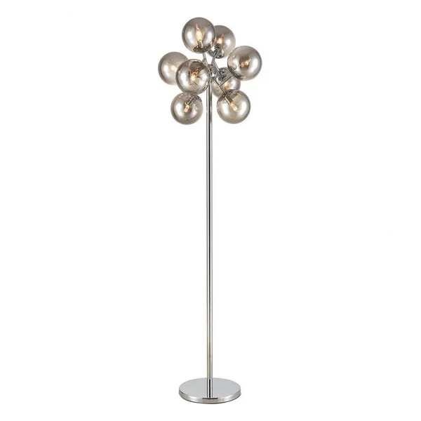 8 Light Floor Lamp Chrome Finish with Smoke Glass - 2499-BEL-4346852 - Bailey Street Home, 12 x 12 x 58