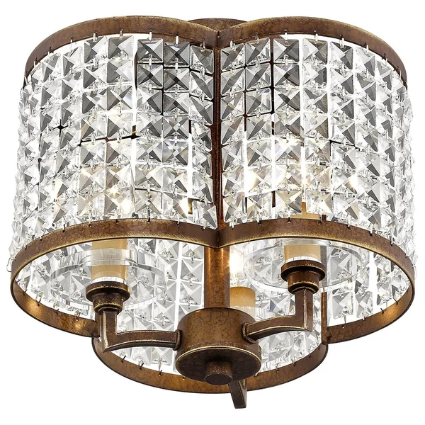 Livex Lighting 50573-64 Grammercy 3-Light Ceiling Mount - Hand Painted Palacial Bronze