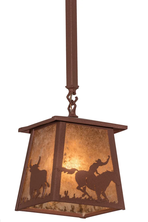 Meyda 7x22Sq Cowboy & Steer Pendant - 169618