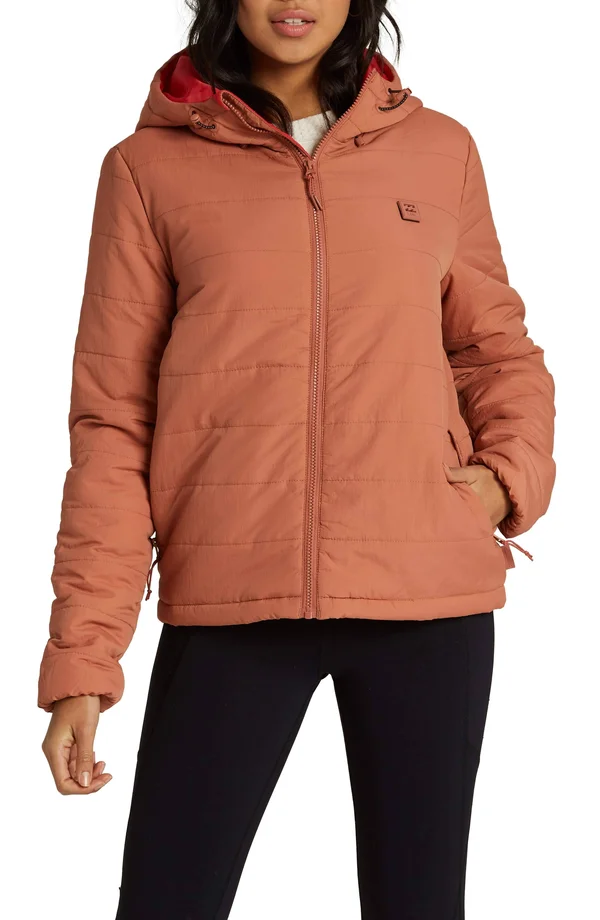 Billabong Women's Transport Puffer Jacket - Medium - Cacao