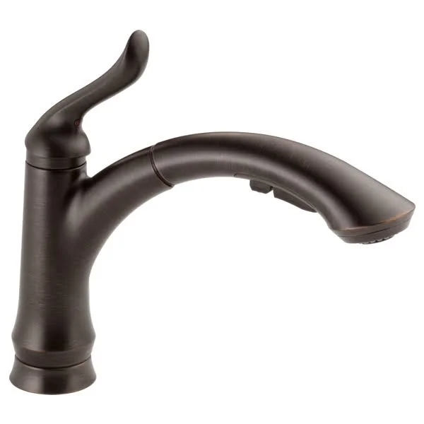 Delta Linden Single Handle Pull-Out Kitchen Faucet (Recertified) - Bronze, 4353-RB-DST