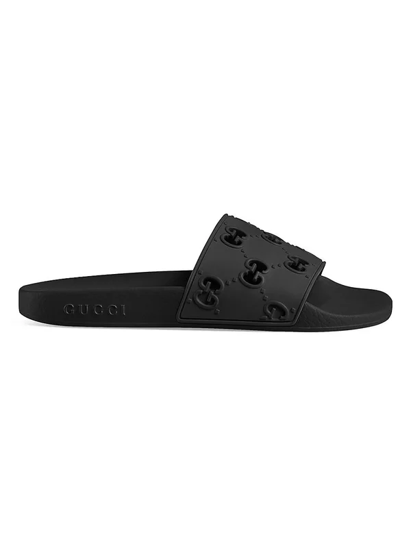 Gucci Women's Pursuit GG Slide Sandals - Black - Size 5 US, 35 EU