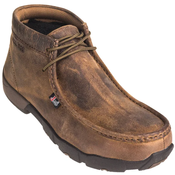 Justin Boots Men's Cappie Steel-Toe Work Shoes - Dark Brown (7.5)