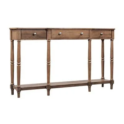 U_STYLE Solid Wood Console Table, Classic Entryway Table with Storage Shelf and Drawer for Home Rosecliff Heights Table Top Colo