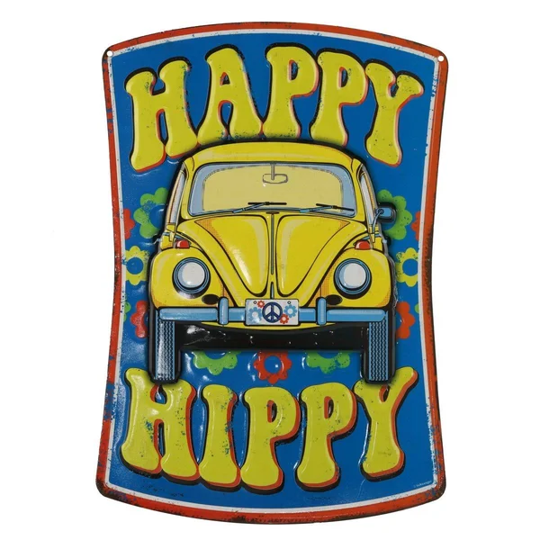 Volkswagen 90145472-S Happy Hippy Embossed Tin Sign