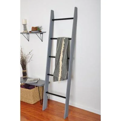 Aidyen Metal Rung 6 ft. Blanket Ladder Orren Ellis Color: Weathered Gray