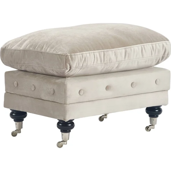 Elle Decor Amery Tufted Storage Ottoman - Taupe