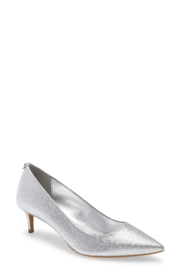 Michael Michael Kors Silver Sara Flex Glitter Pumps