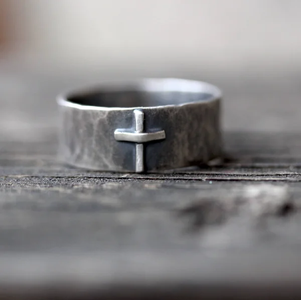Cross Ring - Sterling Silver Ring, Christian Ring, Baptism Gift, Confirmation Gift, Unisex Ring, Gift for Him, Gift for He