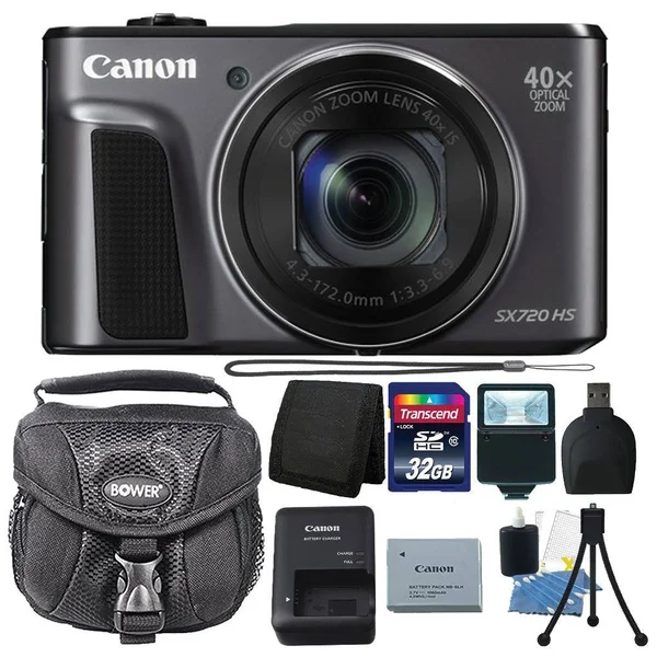 Canon PowerShot SX720 HS 20.3MP Digital Camera 40x Optical Zoom Black with Accessory Bundle