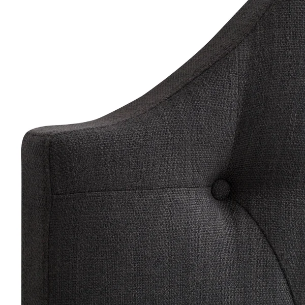 CorLiving Calera Dark Grey Single/Twin Diamond Button Tufted Fabric Arched Panel Headboard