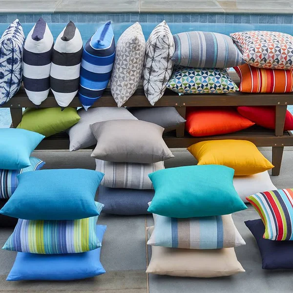 Sunbrella Outdoor Toss Pillows - Blue, One Size, The Company Store