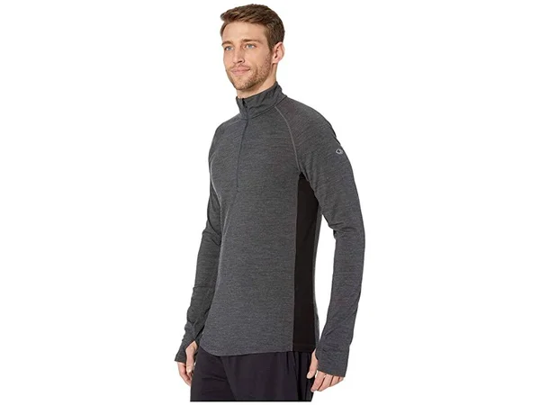 Icebreaker Bodyfitzone 200 Mens Zone LS Half Zip (Jet Heather - Black)