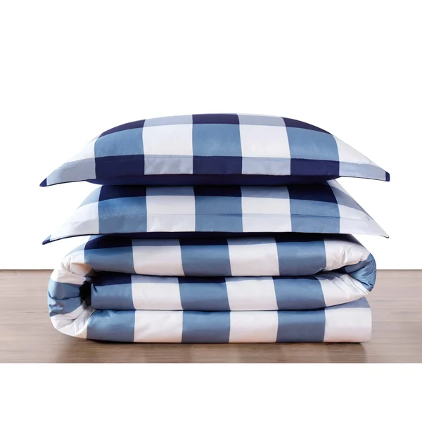 Truly Soft Everyday King Buffalo Plaid Duvet Cover Set Khaki/White