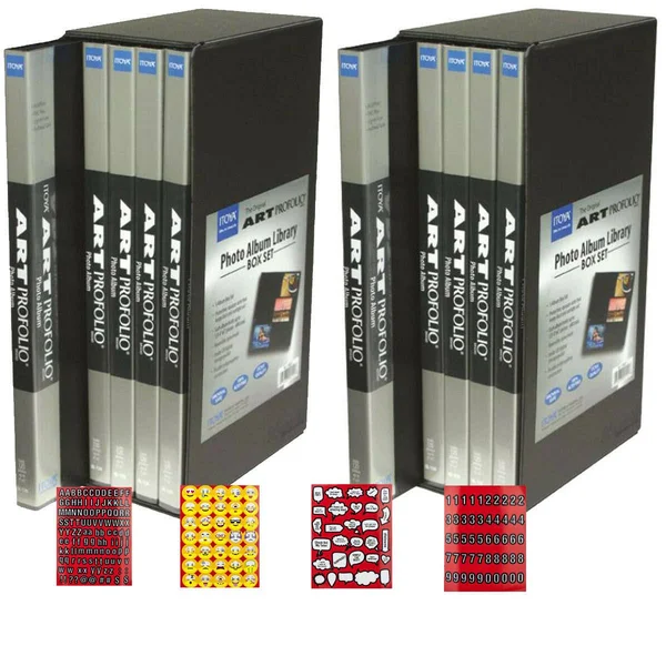 Itoya Art Profolio Photo Album Library Box Set of 10 4x6 Photo Albums