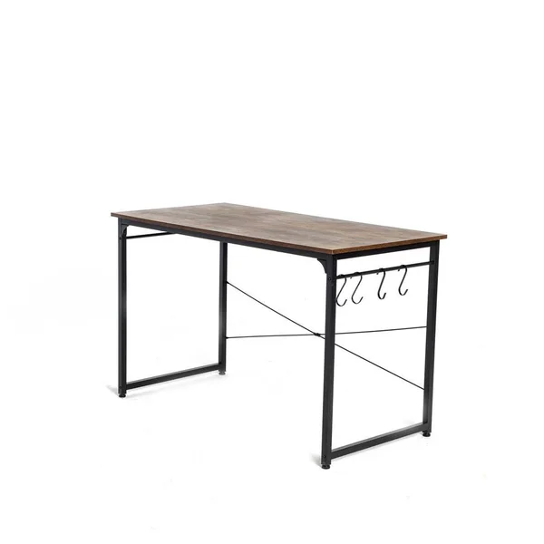 Clihome 47 in. Rectangular Brown MDF Writing Desk with Metal Frame