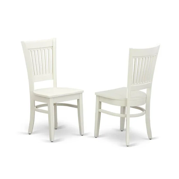 East West Furniture NFVA5-LWH-W 5-Piece Rectangular Dining Table Set4 Kitchen Chairs with Slatted Back and Wooden Seat and Butte