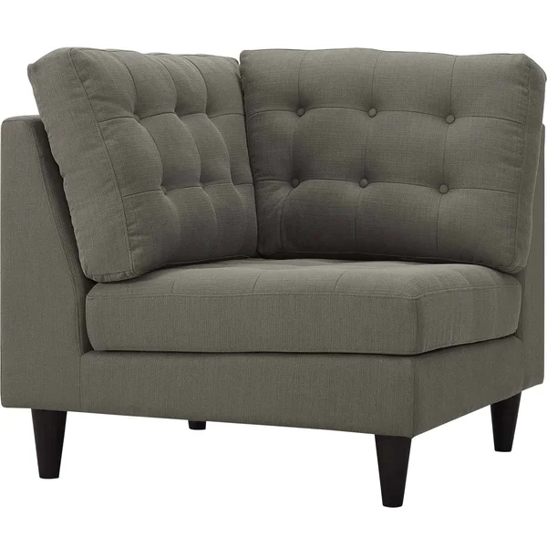 Modway Empress Upholstered Fabric Corner Sofa, Wheatgrass