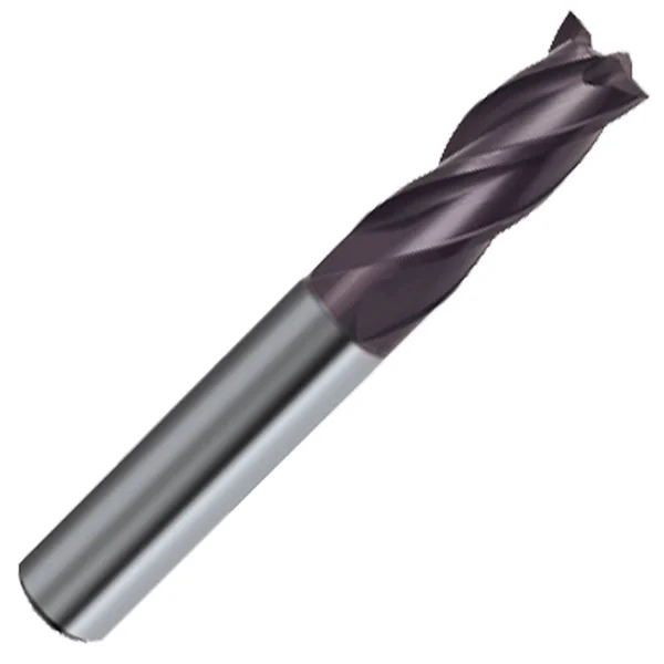 GUHRING Inc. 5/8x22 Uni-Pro 4FL 30° Helix Long Length Carbide End Mill, Plain Shank, Firex Coated, 2-1/4x22 LOC, 5/8x22 Shank, 5