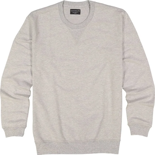 Goodlife Men's Micro Terry Crewneck Sweatshirt, LT. Heather Grey