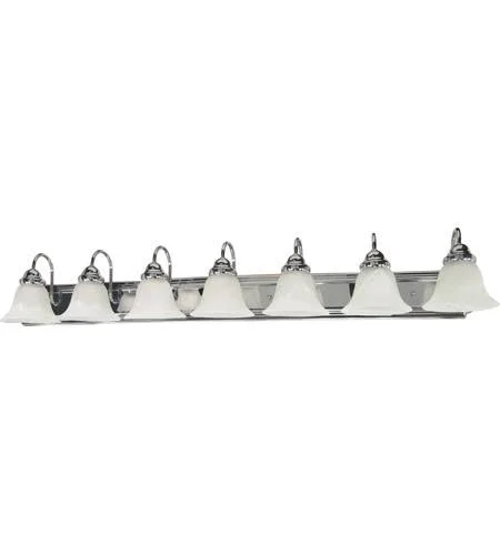 Bathroom Vanity 7 Light with Polished Chrome Finish Metal Medium 48 inch 700 Watts