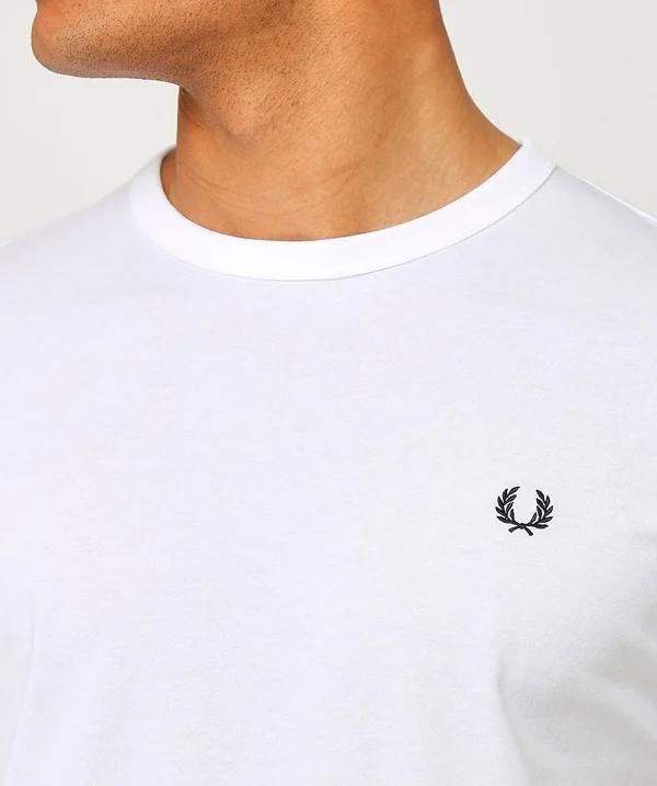 Fred Perry Ringer T Shirt White