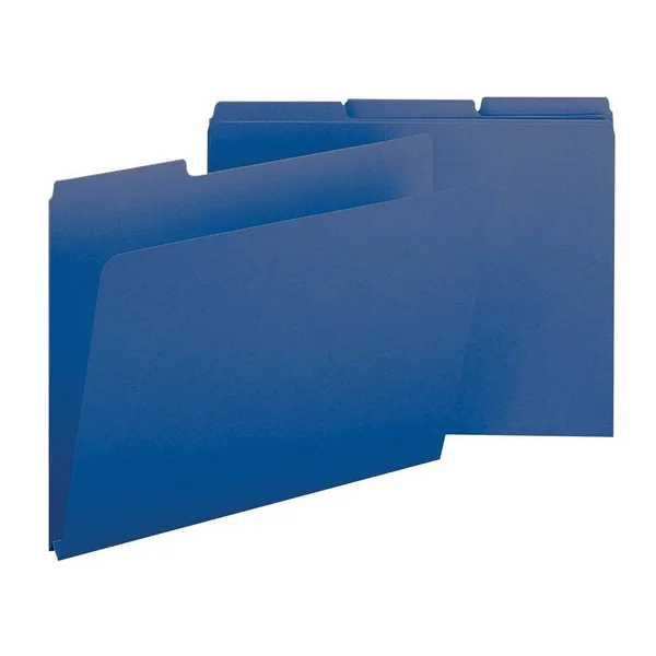 Smead Pressboard File Folder - 1/3-Cut Tab, 2.5cm Expansion, Letter size, Dark Blue, 25 per Box (21541)
