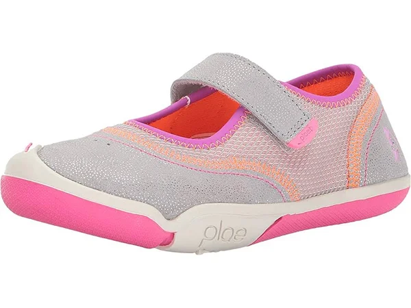 PLAE Emme Kids& Sneaker, Silver/Pink, 9