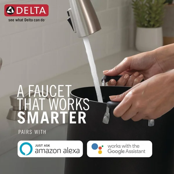 Delta Faucet 543-SSLPU-DST Trillian Handle Bathroom Faucet Single Hole, Stainless