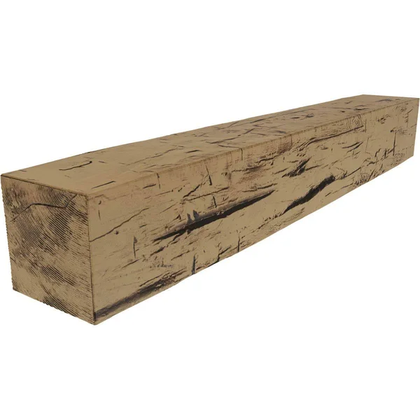 Ekena Millwork MANUHH04X08X48NG 4x22H x 8x22D x 48x22W Hand Hewn Faux Wood Fireplace Mantel - Natural Golden Oak