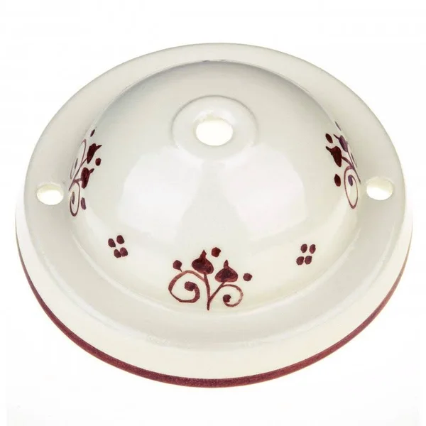 Ceramic Deco Berries 81x22 Ceiling Canopy Kit White - Brown - One-Hole Ceiling Canopies KR44168F