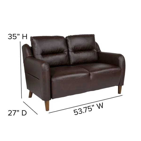 Lancaster Home LeatherSoft Loveseat, Size: Brown