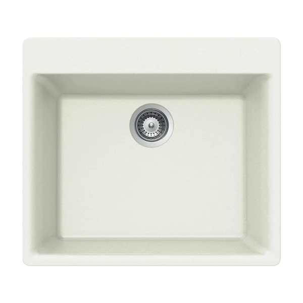 Houzer G-100 Quartztone Granite Single Bowl Topmount Kitchen Sink Cloud