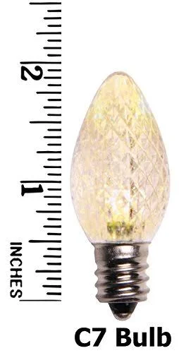 Holiday Lighting Outlet Faceted C7 Christmas Lights - Sun Warm White LED Light