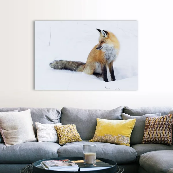 Red Fox Winter - Canvas Wall Art, 60x40, Great Big Canvas