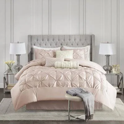 Willa Arlo Interiors Benjamin Comforter Set Size: Full Comforter + 6 Additional Pieces, Color: Blush
