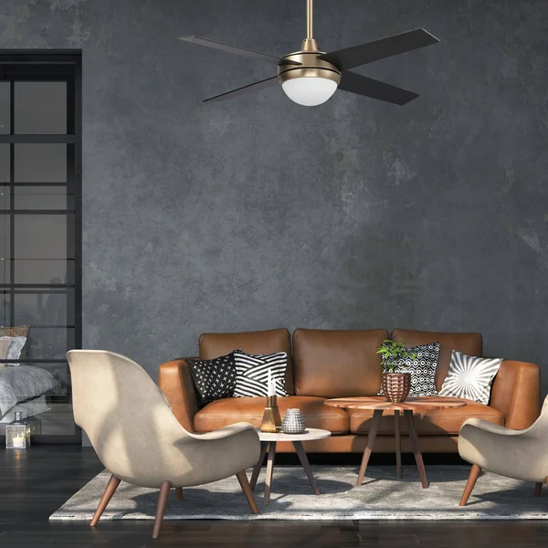 Carro Home Nova 48x22 Modern Wood Smart Ceiling Fan with Wall Control in Gold