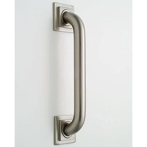 Jaclo 2724-SB Grab Bar with Contemporary Square/Diamond FLANGE, Satin Brass, 24x22