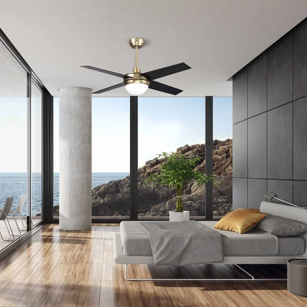 Carro Home Nova 48x22 Modern Wood Smart Ceiling Fan with Wall Control in Gold