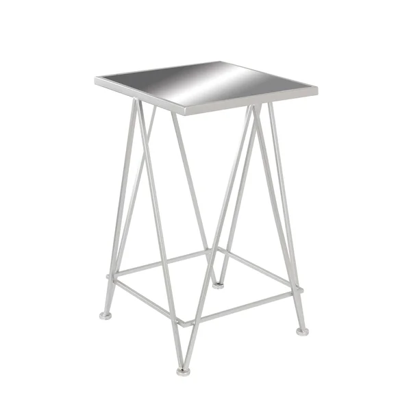 Classy Metal Side Table with Mirror, Set of 2